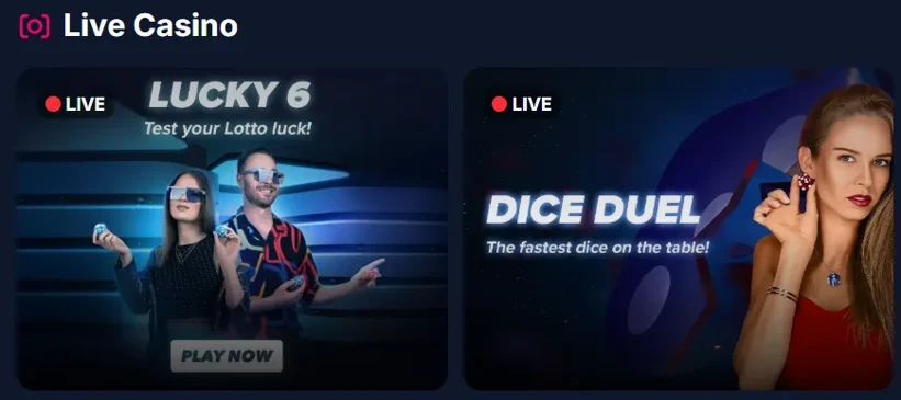 Kasyno na żywo Lukkly: Lucky 6 i Dice Duel